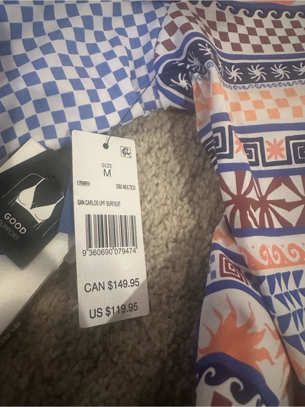 Rip Curl Blue and White Long-Sleeve One-Piece Swimsuit - Picture 6 of 8